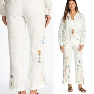 Johnny Was Elektra Embroidered Pants